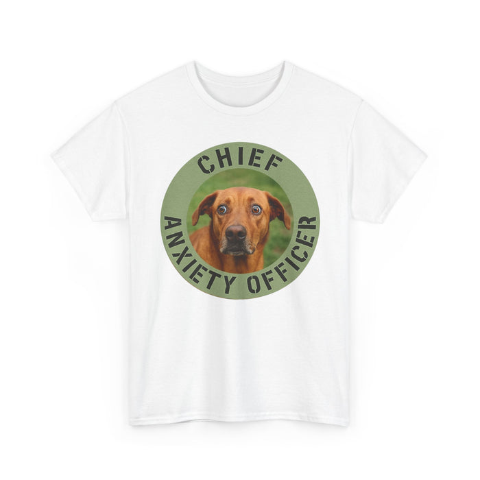 Chief Anxiety Officer T-Shirt — Funny Dog Graphic Tee for Dog Lovers