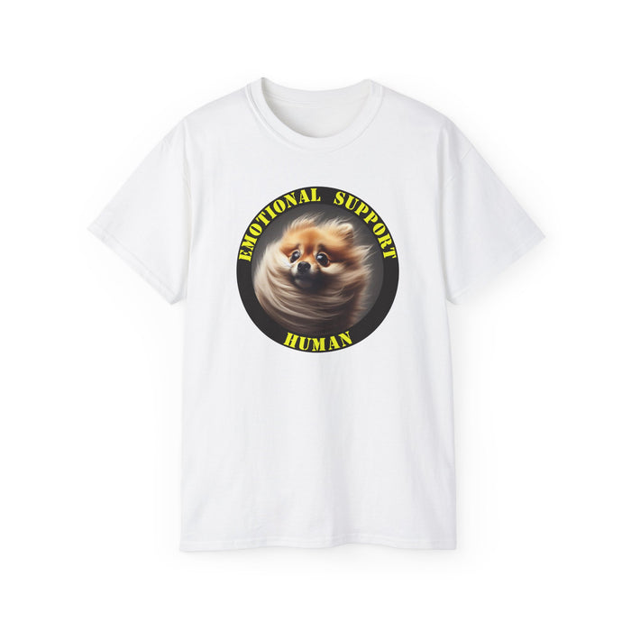 Emotional Support Human Tee - Unisex Cotton Shirt, Funny Dog Lover Gift, Pet Parent Apparel, Quirky Graphic Tee, Supportive Humor Wear