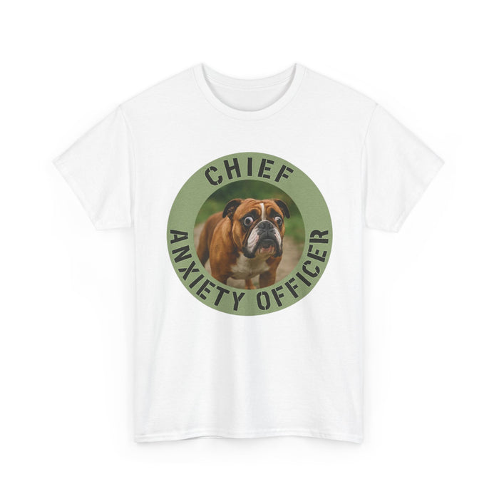 Chief Anxiety Officer T-Shirt — Cute Dog Graphic Tee for Dog Lovers