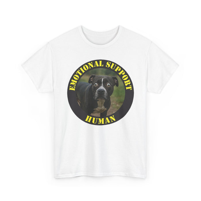 Emotional Support Human T-Shirt — Funny Dog Photo Tee for Pet Lovers