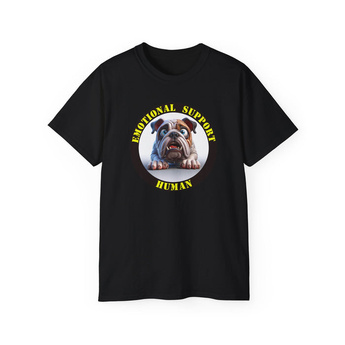 Emotional Support Human Tee - Unisex Cotton Shirt, Funny Dog Lover Gift, Pet Parent Apparel, Quirky Graphic Tee, Supportive Humor Wear