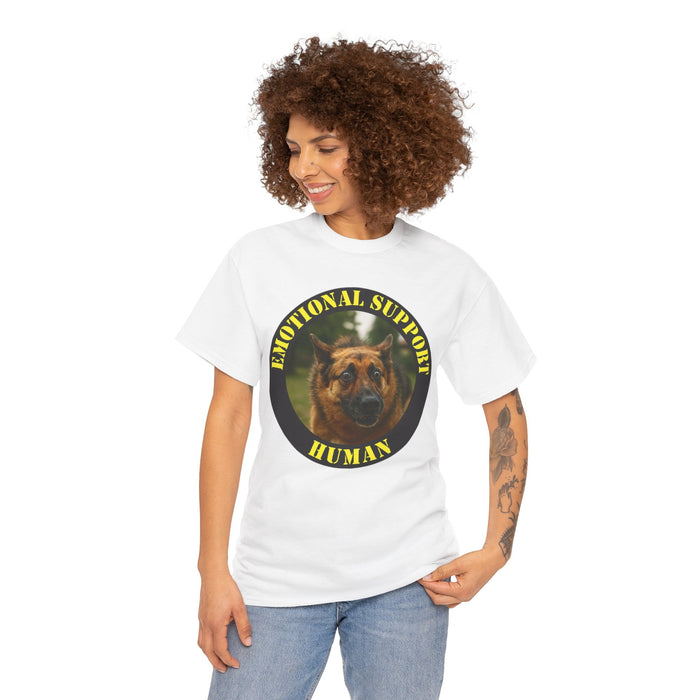 Emotional Support Human T‑Shirt — German Shepherd Badge Tee