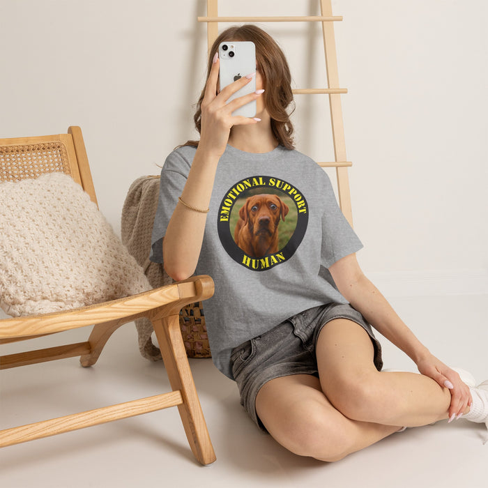 Emotional Support Human Tee – Funny Dog Photo Graphic T-Shirt