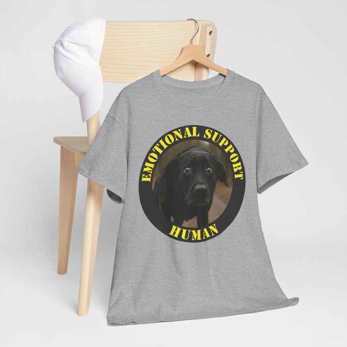 Emotional Support Human T-Shirt — Cute Black Lab Pet Lover Tee