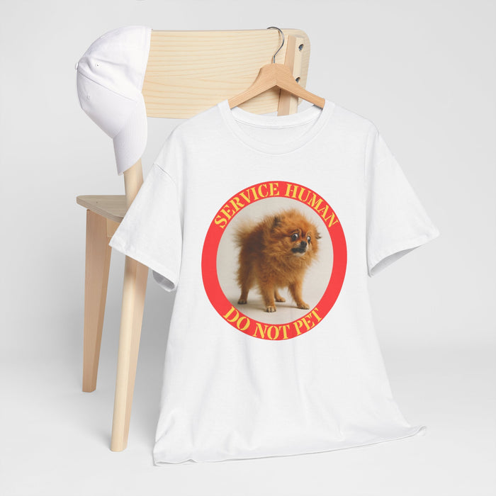 T-Shirt — "Service Human Do Not Pet" Pomeranian Graphic Tee
