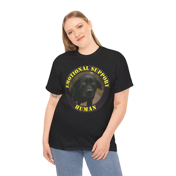 Emotional Support Human T-Shirt — Cute Black Lab Pet Lover Tee