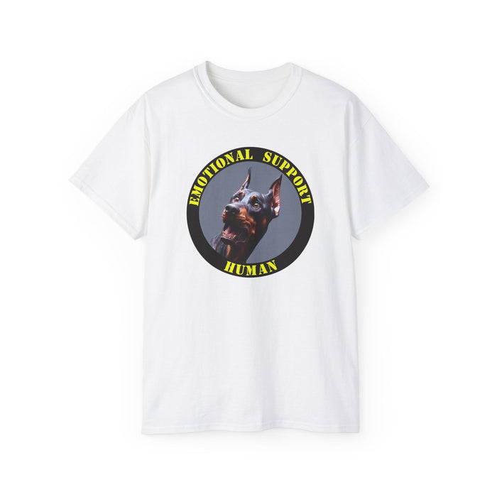 Emotional Support Human Tee - Unisex Cotton Shirt, Funny Dog Lover Gift, Pet Parent Apparel, Quirky Graphic Tee, Supportive Humor Wear