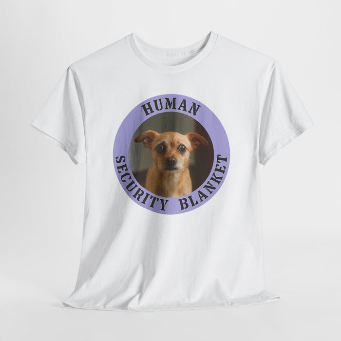 Human Security Blanket T-Shirt — Cute Dog Photo Graphic Tee