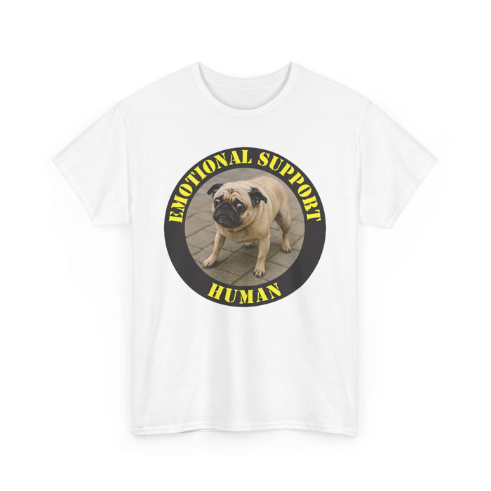 Emotional Support Human T-Shirt — Funny Pug Pet Lover Tee