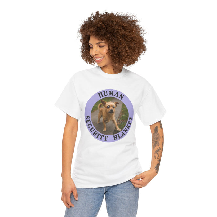 Human Security Blanket T-Shirt — Cute Dog Graphic Tee