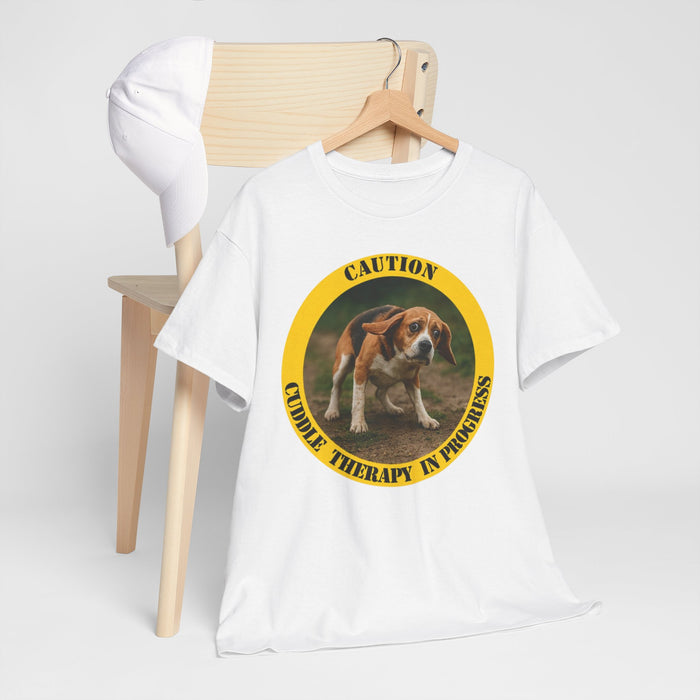 Dog Therapy Tee — "Caution: Canine Therapy in Progress" Pet Lover T‑Shirt