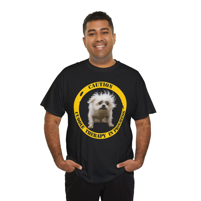 Dog Therapy T-Shirt — "Caution: Creative Therapy in Progress" Funny Pet Lover Tee