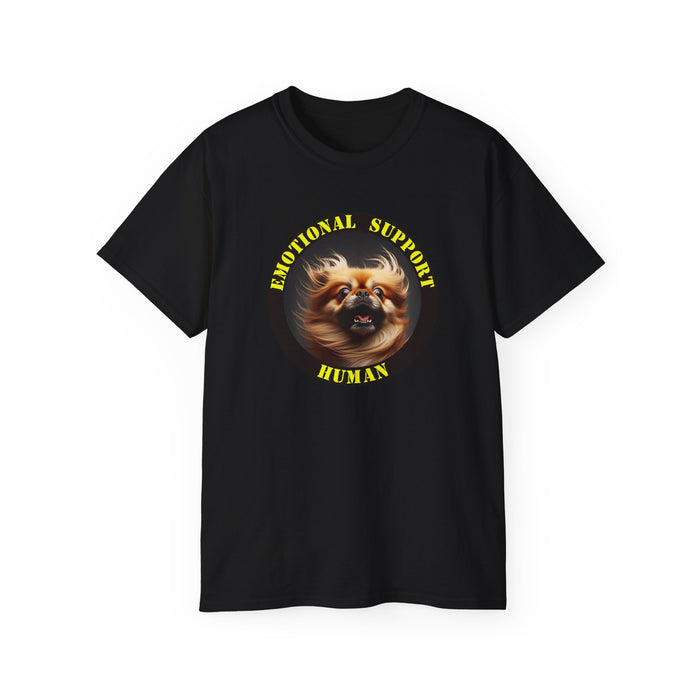 Emotional Support Human Tee - Unisex Cotton Shirt, Funny Dog Lover Gift, Pet Parent Apparel, Quirky Graphic Tee, Supportive Humor Wear