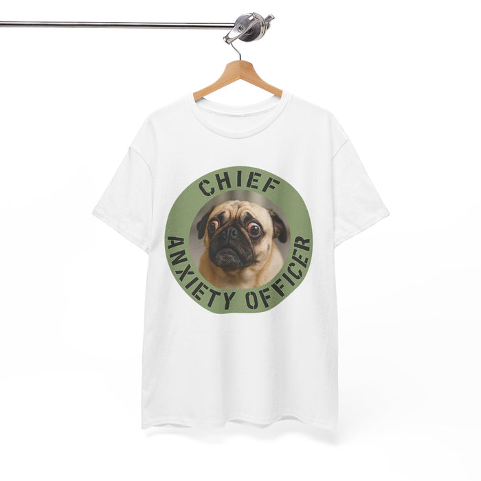 T-Shirt - "Chief Anxiety Officer" Pug Graphic Tee