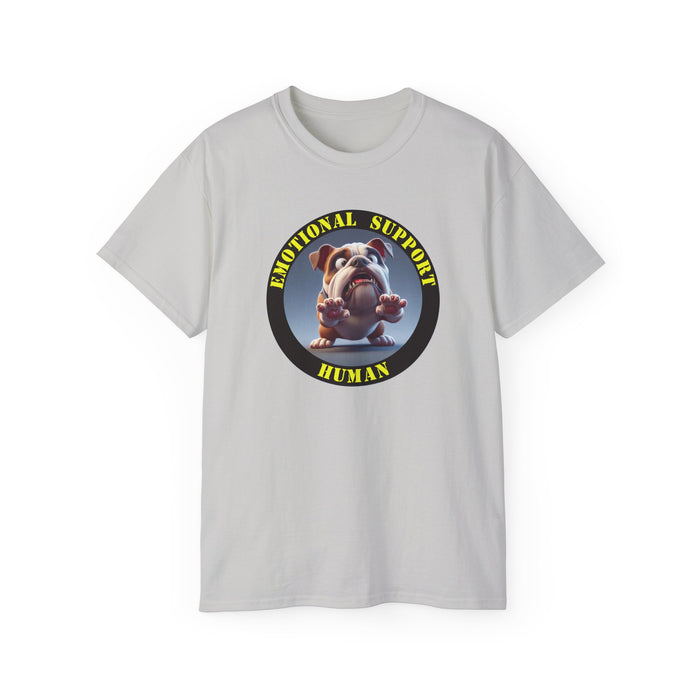 Emotional Support Human Tee - Unisex Cotton Shirt, Funny Dog Lover Gift, Pet Parent Apparel, Quirky Graphic Tee, Supportive Humor Wear