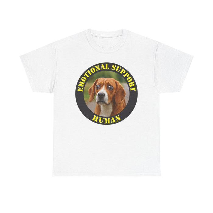 Emotional Support Human Tee — Funny Dog Badge T-Shirt
