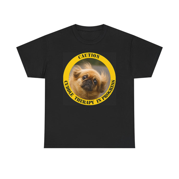 Pekingese Caution 'Cuddle Therapy in Progress' Tee