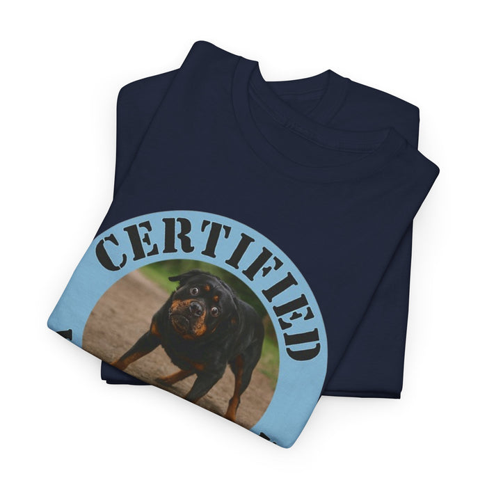 Certified Velcro Dog T‑Shirt — Funny Dog Owner Tee