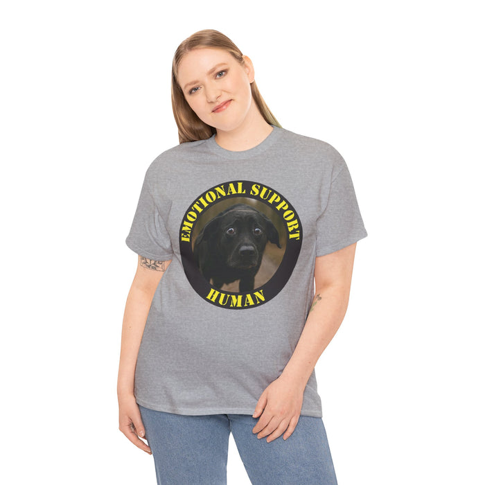 Emotional Support Human T-Shirt — Cute Black Lab Pet Lover Tee