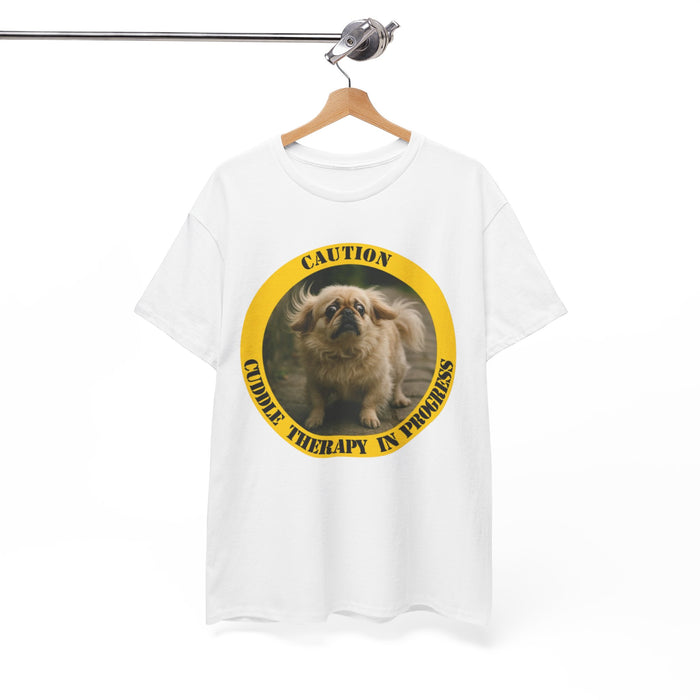 Dog Cuddle Therapy T‑Shirt - "Caution: Cuddle Therapy in Progress"