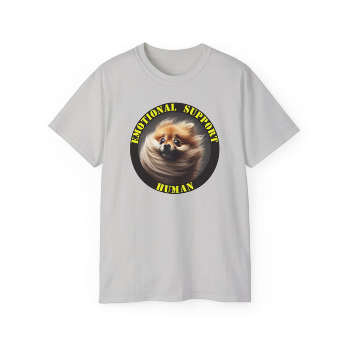 Emotional Support Human Tee - Unisex Cotton Shirt, Funny Dog Lover Gift, Pet Parent Apparel, Quirky Graphic Tee, Supportive Humor Wear