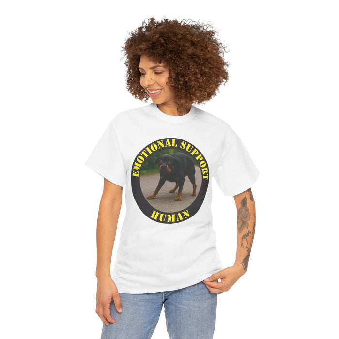 Emotional Support Human Tee — Funny Rottweiler Pet Lover T-Shirt