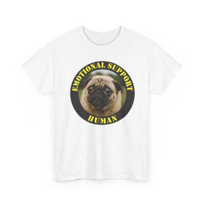 Emotional Support Human Tee — Cute Pug Graphic T-Shirt