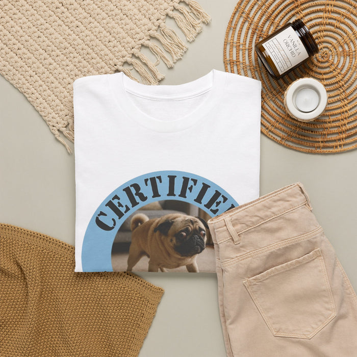 Certified Velcro Dog T-Shirt — Funny Pug Pet Lover Tee
