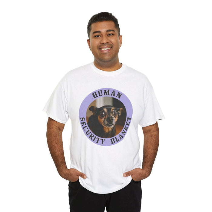 Human Security Blanket T-Shirt — Funny Dog Rescue Lover Tee