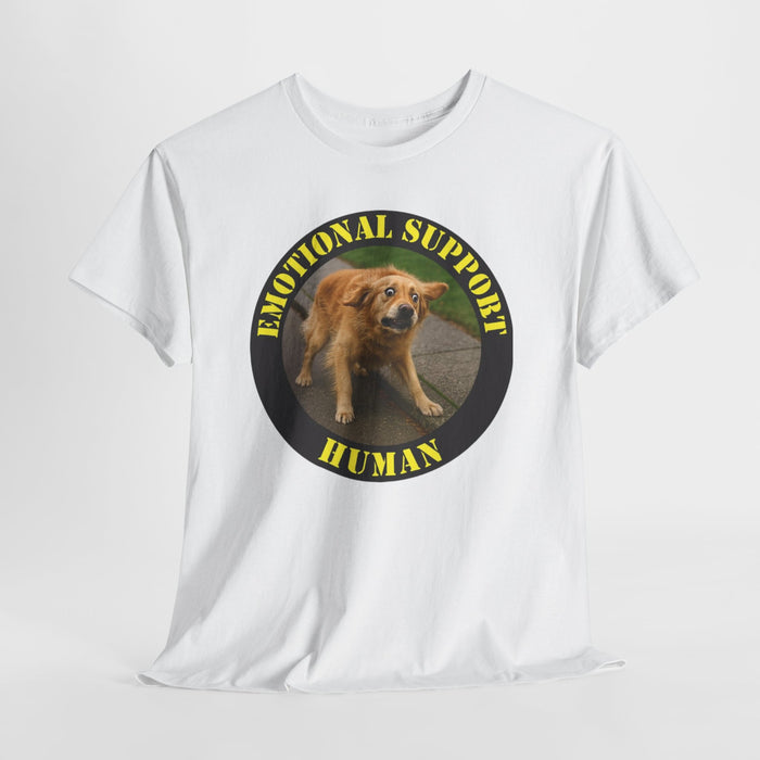 Emotional Support Human T‑Shirt — Funny Golden Retriever Pet Therapy Tee