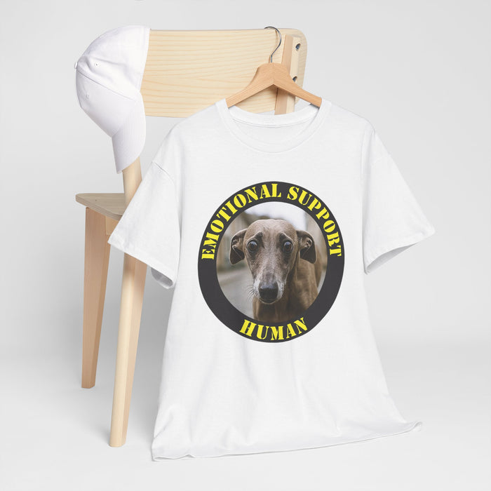 Emotional Support Human T-Shirt — Funny Dog Photo Tee for Pet Lovers