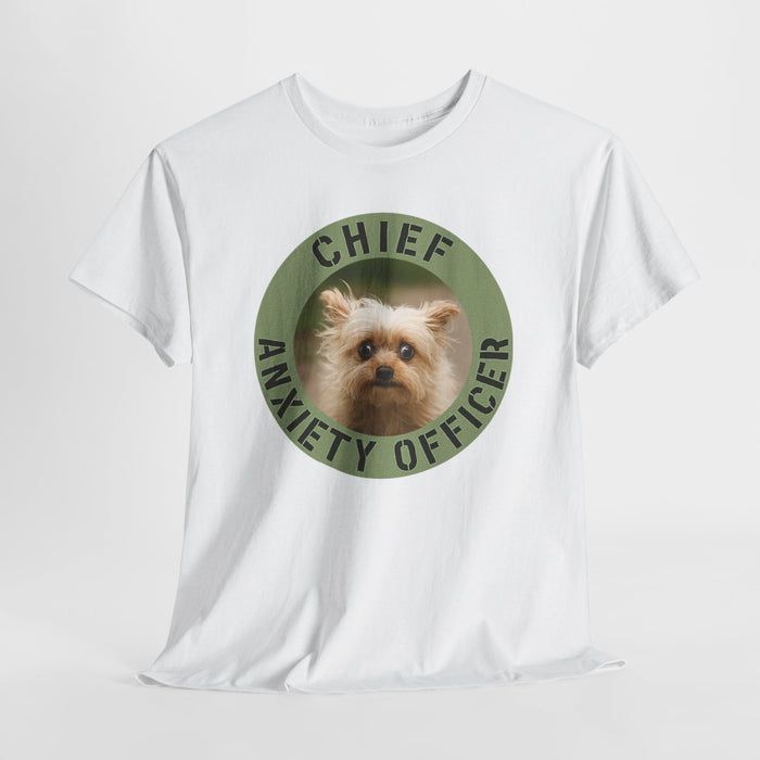 Chief Anxiety Officer T-Shirt — Cute Dog Graphic Tee for Dog Lovers