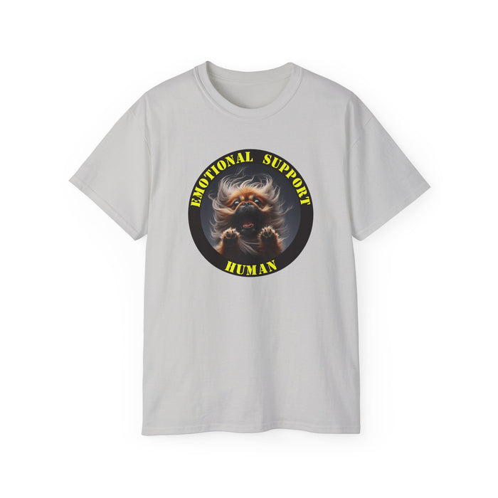 Emotional Support Human Tee - Unisex Cotton Shirt, Funny Dog Lover Gift, Pet Parent Apparel, Quirky Graphic Tee, Supportive Humor Wear