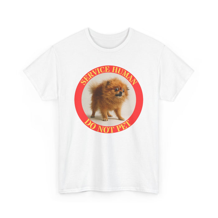 T-Shirt — "Service Human Do Not Pet" Pomeranian Graphic Tee