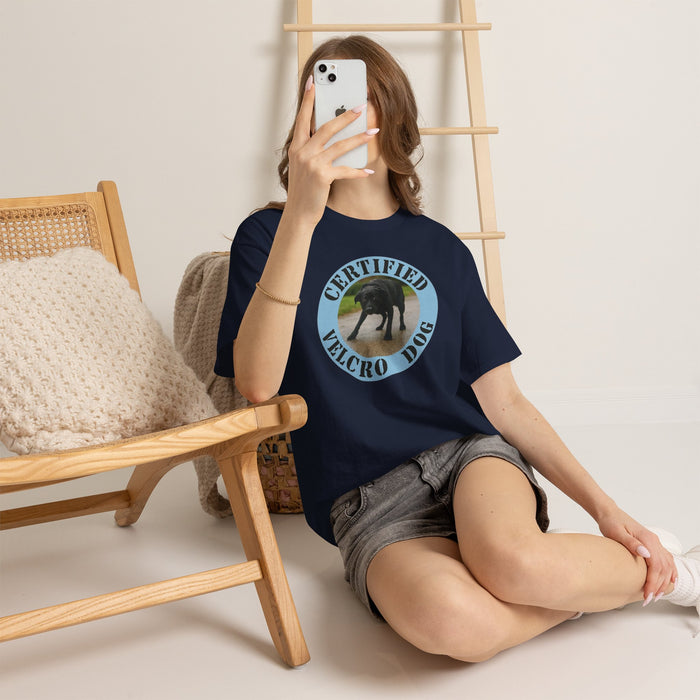 T-Shirt — "Certified Velcro Dog" Graphic Tee (Funny Dog Lover Shirt)