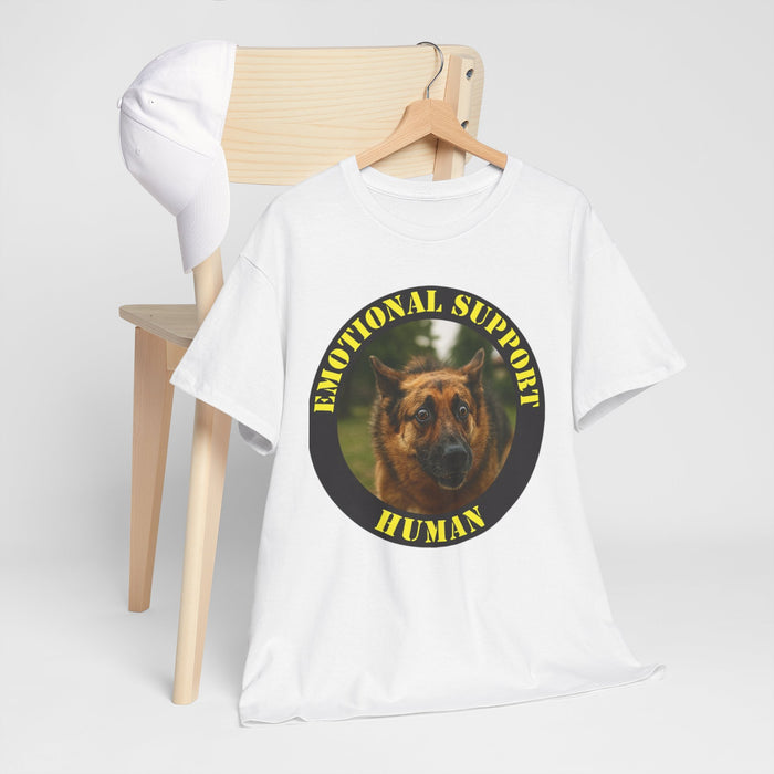 Emotional Support Human T‑Shirt — German Shepherd Badge Tee