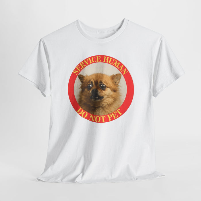 Service Human Do Not Pet T-Shirt — Funny Pomeranian Service Dog Tee