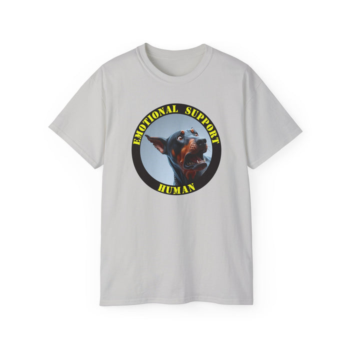 Emotional Support Human Tee - Unisex Cotton Shirt, Funny Dog Lover Gift, Pet Parent Apparel, Quirky Graphic Tee, Supportive Humor Wear