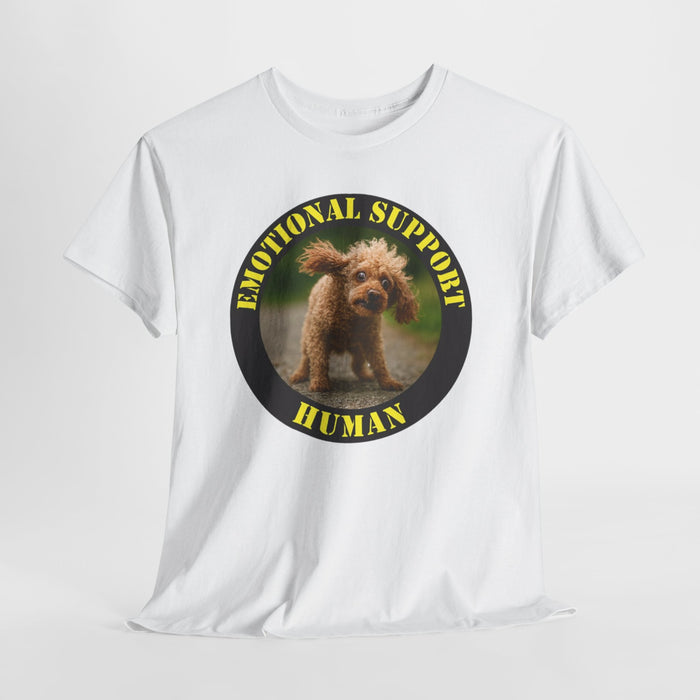 Emotional Support Human T‑Shirt — Cute Poodle Pet Lover Tee