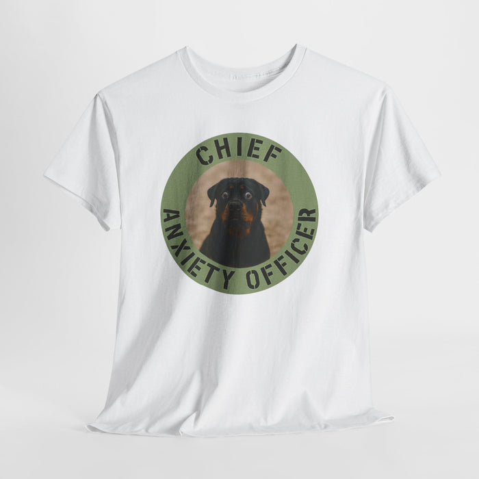 Chief Anxiety Officer Dog T-Shirt – Funny Rottweiler Pet Tee