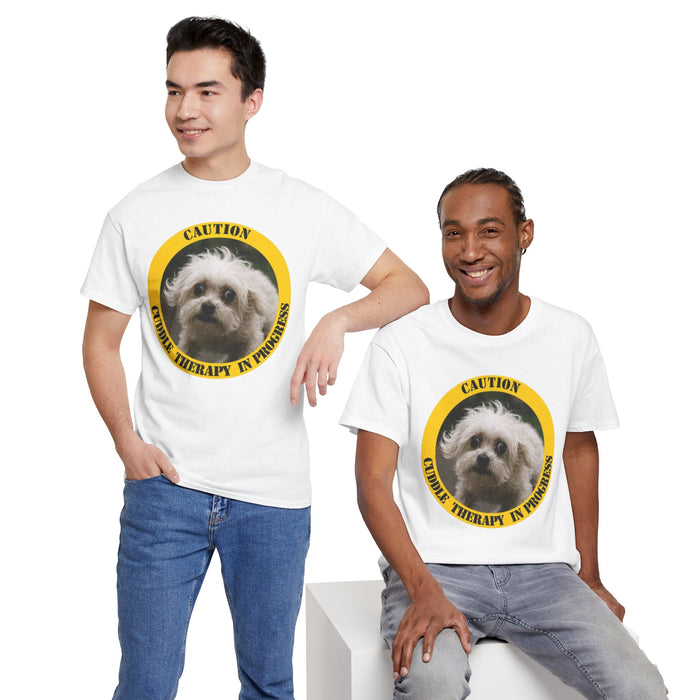 T‑Shirt — Caution: Cuddle Therapy in Progress (Cute Dog Graphic)